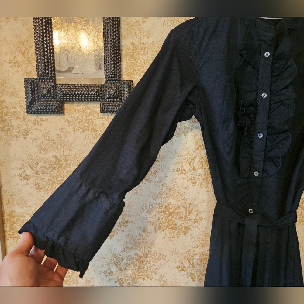 Gap 100% Cotton Navy Shirt Dress With Tie Belt - Picture 3 of 12